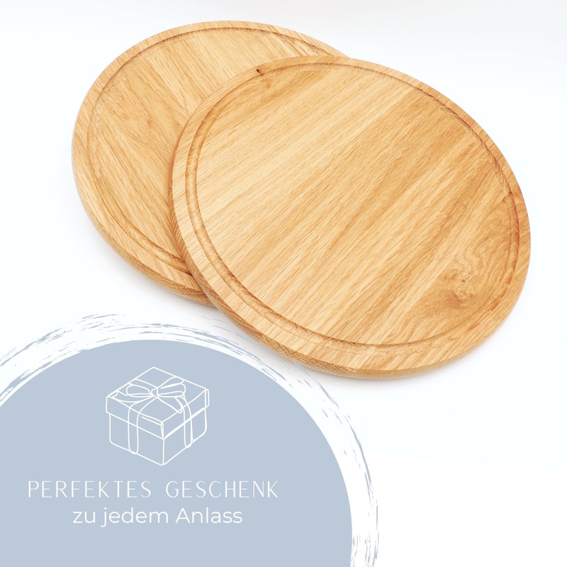 JOWE Round Wooden Kitchen Chopping Board in Oak | Oak