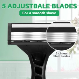 Lanties 30 Pcs 5-blade Disposable Razors for Men Sensitive Skin Razor Men's Disposable Razors Disposable Head Razor for a Smooth, Comfortable Shave