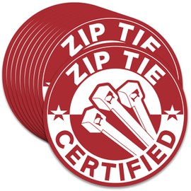 GRITKULTURE Zip Tie Certified Decal 10 Pack for Carpenter Technician Mechanic Electrician DIY Construction 2" Hard Hat Sticker Die-Cut Vinyl Sticker for Water Bottle Tumbler Laptop Cars