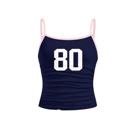 RoseSeek Girl's Sleeveless Jersey Shirts Number Graphic Camisole Tops Workout Sports Y2K Top Blue 10Y