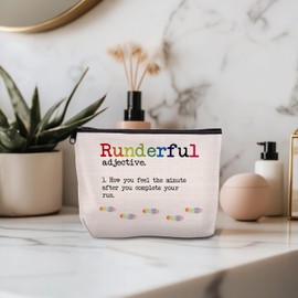 KAIOUS Runner Gifts for Women — Gifts for Runners Women, Runderful Running Runner Makeup Bag Cosmetic Bag Makeup Zipper Pouch