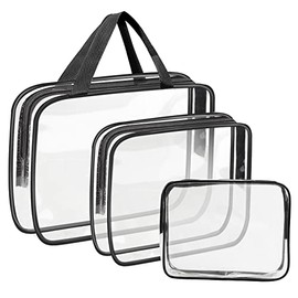 Clear Toiletries Bag, Funnasting 3 in 1 Waterproof Toiletry Travel Bag Clear PVC Travel Bag Wash Bag Makeup Bag Travel Business Bathroom for Men, Women and Kids