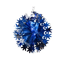 Foil Garland Star Ball - Christmas Hanging Decoration Wall Ceiling Xmas Deco (Royal Blue & Silver)