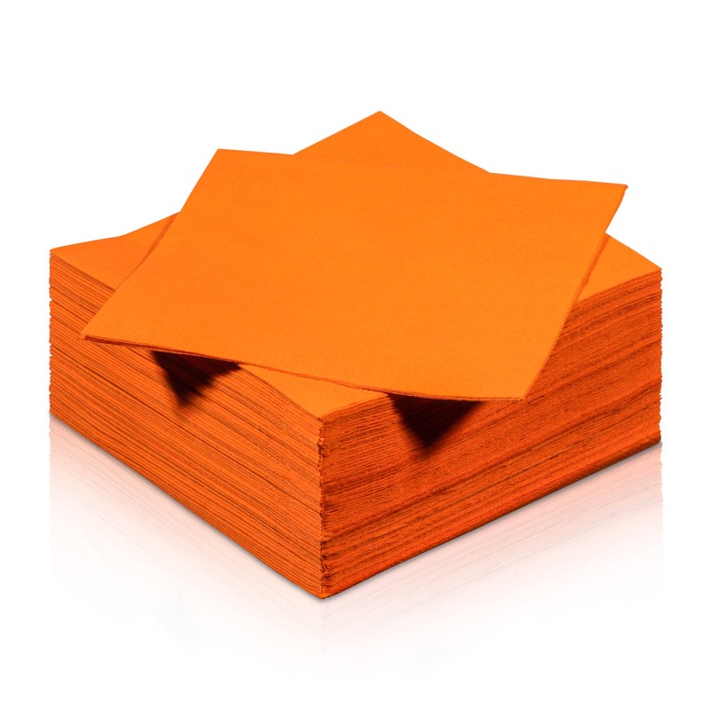 Sun Orange Beverage Napkins, 2-Ply Disposable Paper Napkins-Bar, Cocktail, Weddings,