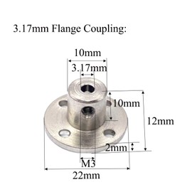 4 Pcs 3.17mm Flange Coupling Connectors,High Hardness Coupling Connector Flanged Shaft Mount with Hex Wrench and Locking Screws for DIY Project RC Model Motors