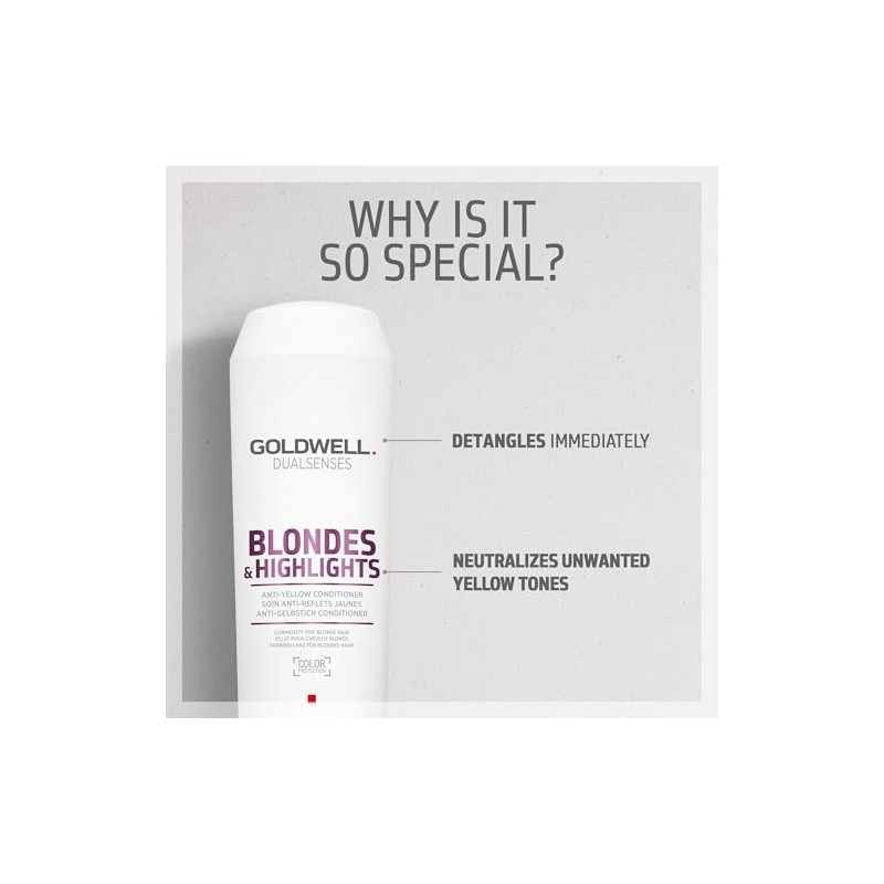 Goldwell Dualsenses Blondes and Highlights Anti-Brassiness Conditioner for Unisex, 10.1