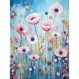 MOMAKA 5D DIY Diamond Painting Kits Flower, Round Drill Set for Adults, Diamond Art, Flowers, Full Drill, Crystal Rhinestone Embroidery, Craft Kits for Home, Wall Decor, 30 x 40 cm