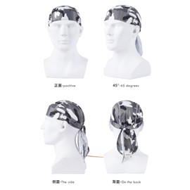 kakatrend Bandana Cap, Pirate Bandana, Hat, Quick Drying, Sweat Absorbent, UV Protection, Sweatproof, Men's, Breathable Material, Mesh, Doo Rug, Skull Cap, Bundle, Heatstroke Protection, UV