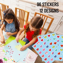 K-Kraft 120 Heart Stickers (Hearts Extravaganza) - 12 Different Patterns for Classroom, Crafting, Scrapbooking, Valentines, Kids, Teens, Adults