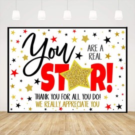 Ticuenicoa 7x5ft Thank You for All You Do Backdrop You are A Real Star We Appreciate You Photography Background Be Thankful to The Teacher Doctor Nurse Staff Employee Party Decoration Banner Supplies