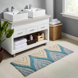 Chesapeake Davenport Aquamarine Bath Runner (24"x60")