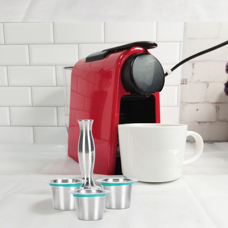 3pcs Refillable Coffee Capsule 304 Stainless Steel Coffee Pods with