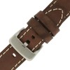 Tech Swiss 26mm Watch Band Thick Leather Heavy Buckle Brown