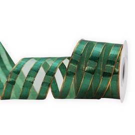 XMLMSH Christmas Green Wired Edge Satin Ribbon,2-1/2 Inch 10 Meters Spool,Use for DIY Gift Wrapping Wreath Floral Arrangement Bow Decoration