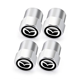 Hisport Hex 016 Silver 4pcs Universal Car Tire Valve Stem Caps Air Cover Fit Mazda Accessories