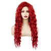 Long Red Curly Wavy Wig for Women Natural Fluffy Synthetic