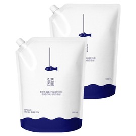 Jallin Gophee Rice Bran & Mung Bean Hand Wash Green Tangerine Fragrance Refill, 2 Pieces, 1L / 잘인곱희 쌀겨 & 녹두 핸드워시 청귤향 리필, 2개, 1L