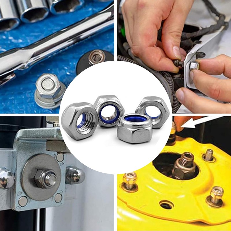 VOVCIG 182Pcs Stainless Steel Lock Nut Assortment Kit Hex Lock