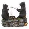 Rustic Forest Father Son Black Bears Making Smores Bonfire Night
