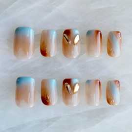 [GLORS] Purely Handmade Short Press On Nails | Adorable Bunny Decal Set for Short Fake False Nails | Salson Quality Diamond Press on Nails in short square (S, SS)