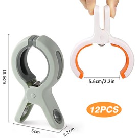 Large Clips, Pack of 12 Towel Clips, Large Bath Towel Clips, Windproof Beach Towel Clips, Strong Towel Clips, Beach Towel Clips for Bath Towel, Carpet, Bed Linen