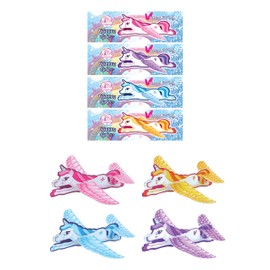 HENBRANDT Pack of 8 Unicorn Gliders – Kids Polystyrene Flying Gliders Pinata Toy Loot Party Bag Fillers Wedding for Girls and Boys