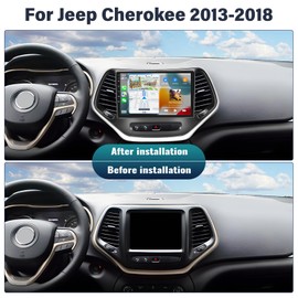 [4G+64G] Android 13 Car Stereo for Jeep Cherokee 2013-2018 with Wireless CarPlay Android Auto,10.1" Touchscreen Car Radio with Mirror Link Voice Control WiFi/GPS,Bluetooth,FM/RDS,SWC+Backup Camera