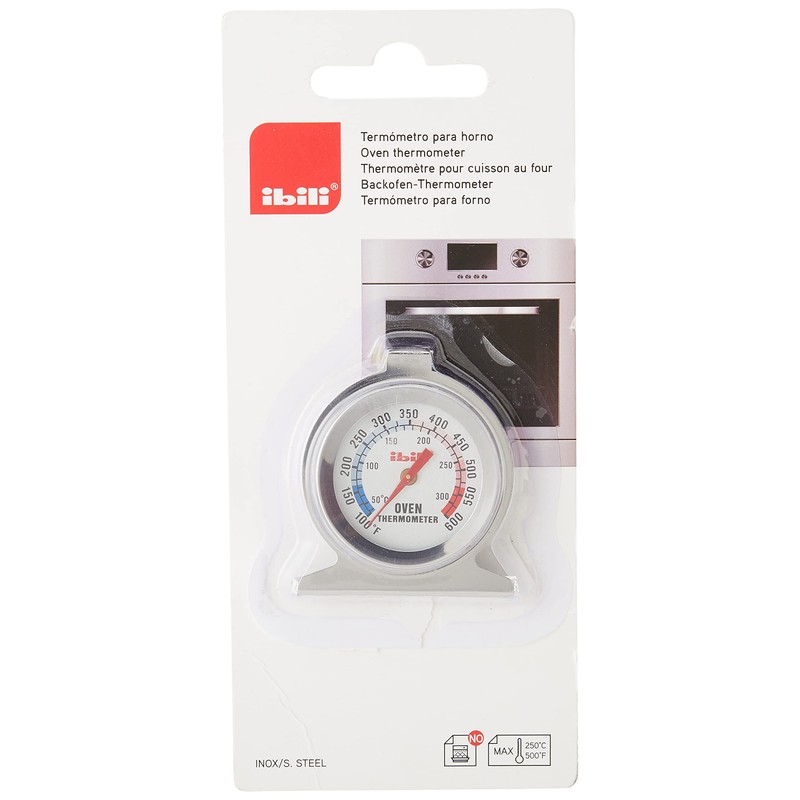 Ibili 743400 Classic Oven Thermometer, 7 x 6 cm, Silver/White
