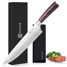 PAUDIN Chef Knife, 10 Inch Meat Knife, Ultra Sharp Brisket Slicing Knives, High Carbon Stainless Steel Kitchen Knife with Ergonomic Handle for BBQ, Roast, Meats and Vegetables