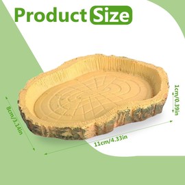 2 pieces water bowl, terrarium, turtle accessories, reptile water bowl, food bowl, terrarium drinking bowl, water bowl, bowl, accessories for snake, turtle, gecko