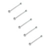 Set 5 Solid 925 sterling silver/tiny silver ball nose studs