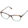 Sofia Vergara x Foster Grant womens Teresa Glasses Reading Glasses, Tortoise and Crystal Turquoise, 52 mm US