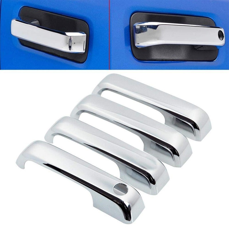 Overun Triple Chrome Plated Top Half Towing Mirror+Handle Cover Overlay