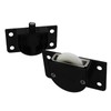 2 Sets 2.28x1.22inch Black Sliding Door Nylon Pulley Cabinet Hanging