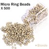 Duufin Hair Extensions Tools Kit 500 Pcs Blonde Micro Ring