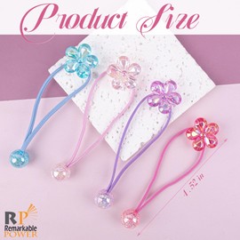 RP Remarkable Power, 12 Pack Ball Charm Hair Ties Camellia Bead Rubber Band Ponytail Holders for women