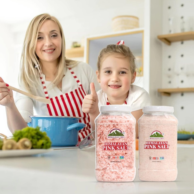 Himalayan Chef Pink salt, Coarse Grain and Fine Grain, plastic
