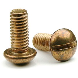 Silicon Bronze Slotted Round Head Machine Screws #10-32 x 5/8" Qty 25