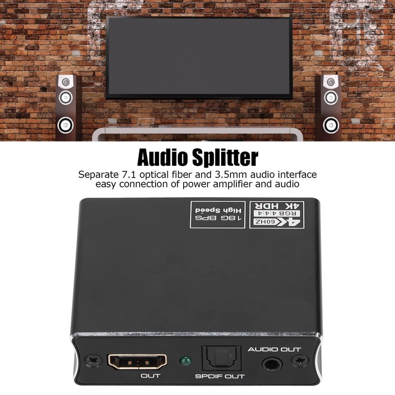 60hz Optical Fiber Audio Splitter Stereo Audio Stable Performance Audio