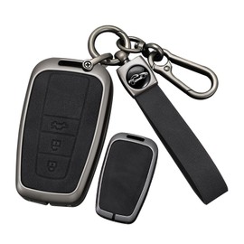 Toyota Key Case, Key Holder, Alloy, PU Leather, Key Shell, Corolla Crown, RAV4, 86, 4Runner CHR, Camry 70 Series, Suitable for Prius, Kruger, Mirai, Etc., Accessories, Present, New Year, Leather, Gift