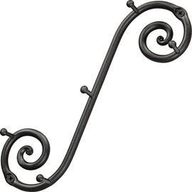 RTZEN Vertical Farmhouse Small Key Holder for Wall - Handcrafted Swirl Decorative 5 Key Hooks for Home Entryway - Wrought Iron Black Wall Mount Key Rack Purse Coat and Leash Holder or Organizer