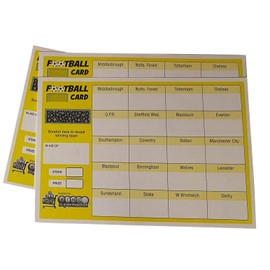 Bingosupermarket Football Fundraising Scratch Cards (20 Team) A5 Size 10 Pack