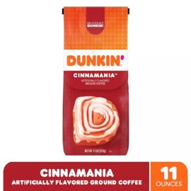 DUNKIN' DONUTS CINAMON COFFEE ROLL FLAVOR GROUND COFFEE 11oz - PACK OF 3