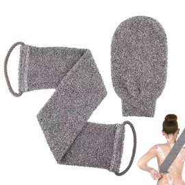 TICKLELY 2 Stücke Natürliche Rückenwaschgurt - Doppelseitig Peeling - Rückenbürste und Handschuhe - Rückenschrubber Körperbürste für Männer und Frauen - Wohltuend für die Rücken Reinigung