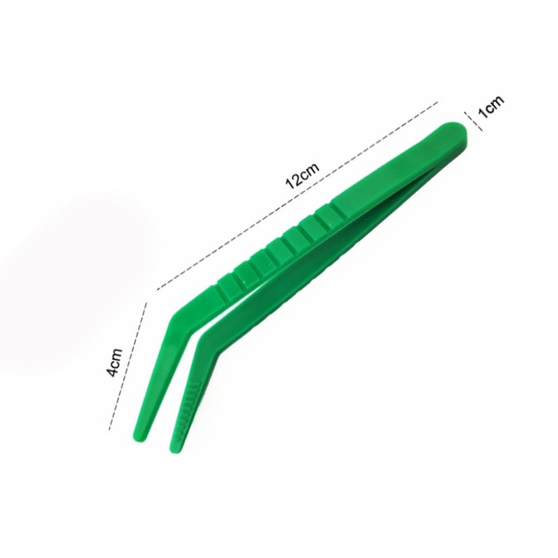 Plastic Tweezers Set, 6 Pieces, Curved Head Design for Children,