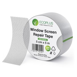 ECOPLUS 50mm x 5m Black Fiberglass Fly Screen Tape for Broken Insects Heavy Duty Easy to Install Mosquito Nets and Insects Repair Outdoor