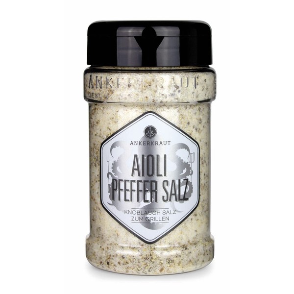 Ankerkraut Aioli Pepper Salt, for Aioli Butter, Finisher Salt, 310 g in Shaker