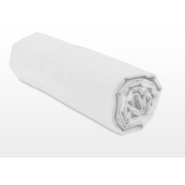 Home Linge Passion – Lenzuolo con angoli 90 x 190 cm, bianco – 100% percalle di cotone 80 fili/cm² – Berretto 30 cm – Lenzuolo morbido, traspirante e resistente