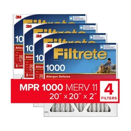Filtrete 20x20x2 AC Furnace Air Filter, MERV 11, MPR 1000, Allergen Defense, ...