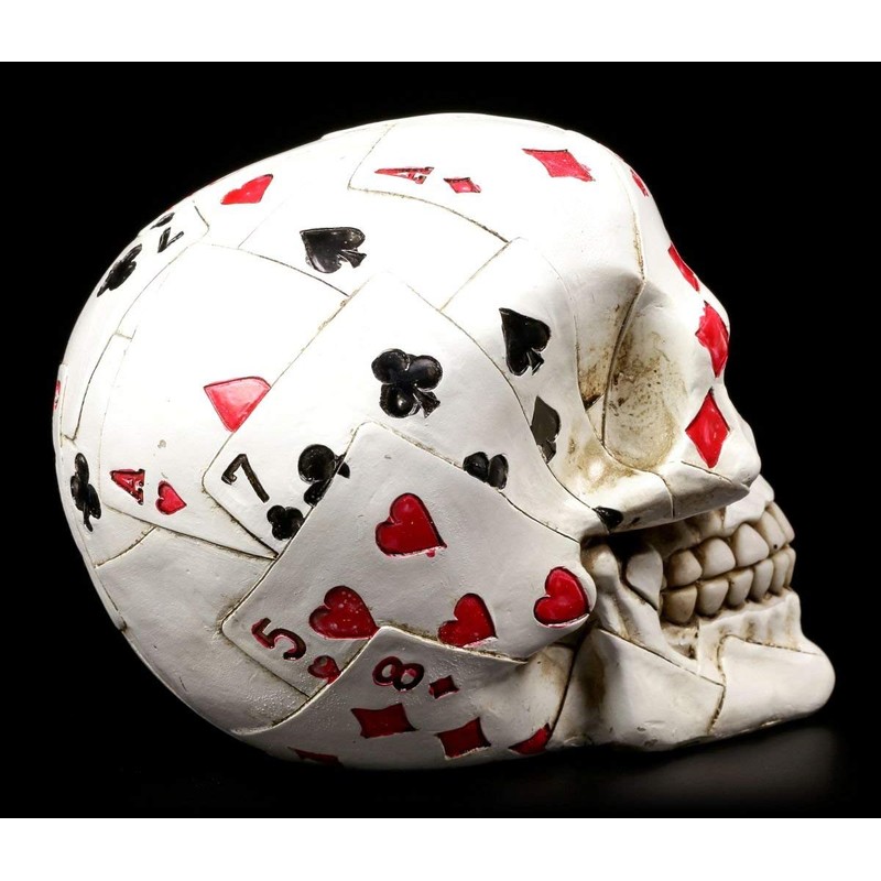 Skull Figurine - Poker Skull - Fantasy Gothic Decoration Funny